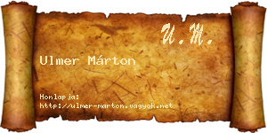 Ulmer Márton névjegykártya